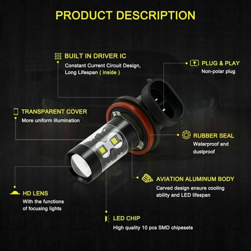 For Toyota 4Runner 2010-2021 - 6x LED Headlight Bulbs Hi/lo