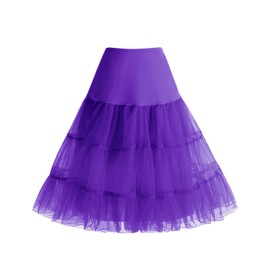 Bbonlinedress Women's 50s Rockabilly Petticoat Skirt Tutu Christmas Holiday Underskirt Purple M