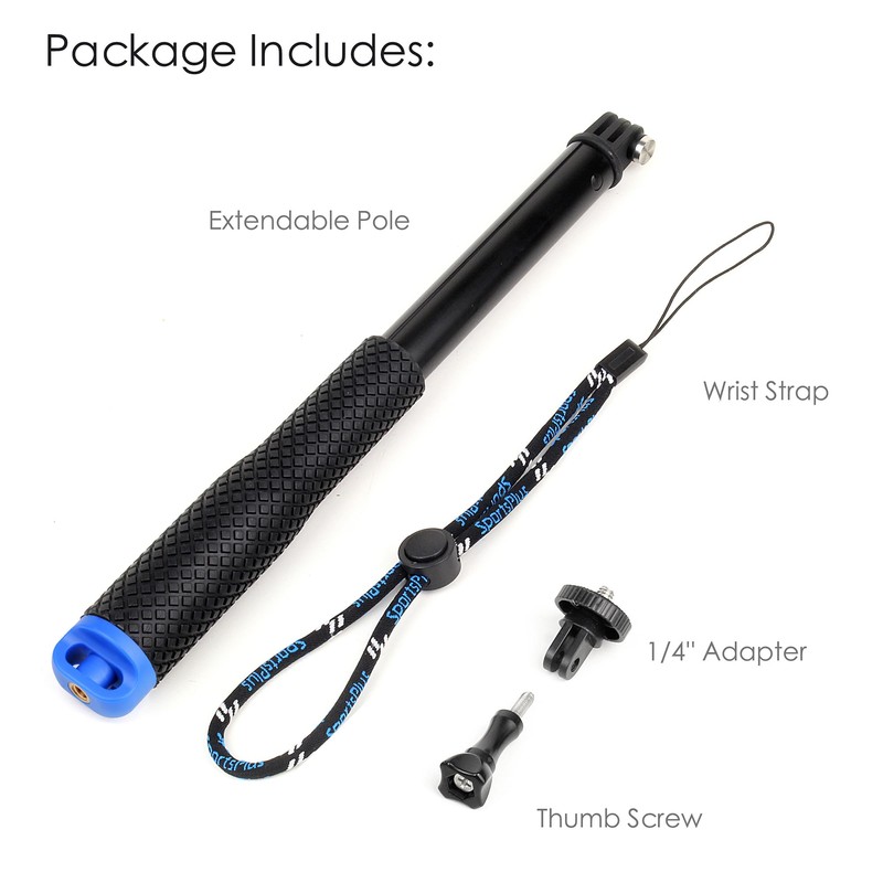 YALLSAME 46" Waterproof Selfie Stick for GoPro Insta360 DJI Action