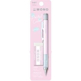 Tombow MONO Graph and MONO Eraser, 0.5 mm, Rose, Precision with 4 mm Tip, Innovative Shake Mechanism, More Stable Brass Pliers, Refillable, Includes Eraser [SH-MG85-PE04A]