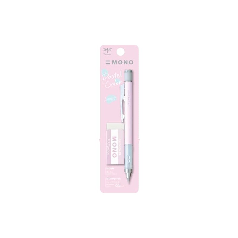 Tombow MONO Graph and MONO Eraser, 0.5 mm, Rose, Precision