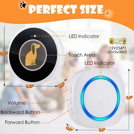 Kofeen Smart Dog Door Bell Wireless Puppy DoorBell for Potty Training, Dog Bells to go Outside, IP55 Waterproof Bells for Dogs to Ring to go Potty (6 Receivers+12 Buttons)