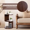 Vrnikhub Wood 2-Tier 360° Rotating Bookshelf, Narrow Corner Bookcase &