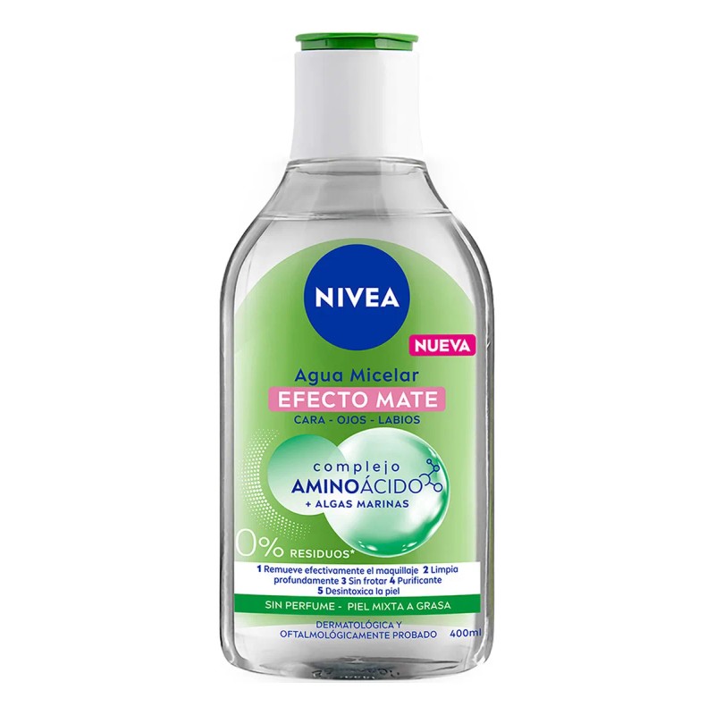 Agua Micelar Nivea Efecto Mate Complejo Aminoácido 400 Ml