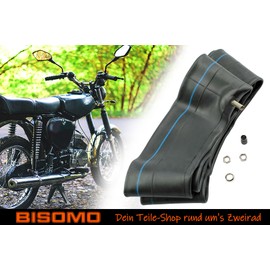 Inner Tube 2.50-2.75 x 16 Inch TR4 Valve Straight for Simson S50 S51 S53 S70 KR51 SR4-2 SR4-3 SR4-4 Duo, Motorcycle Moped