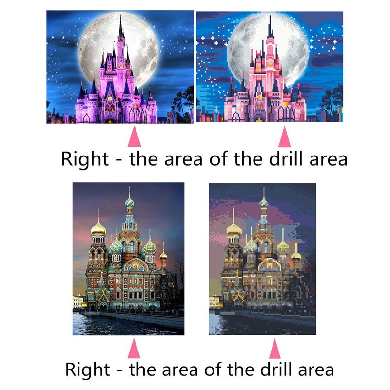DIY Diamond Painting Kit Castle Embroidery Arts Craft Picture for