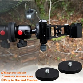 ULIBERMAGNET Magnetic Mount Neodymium Magnets,1/4"-20 Male Threaded Heavy Duty Magnets for Fixing,4Pack Strong Rare Earth Magnets for Mounting LED Lighting Camera Tools and Other Equipments