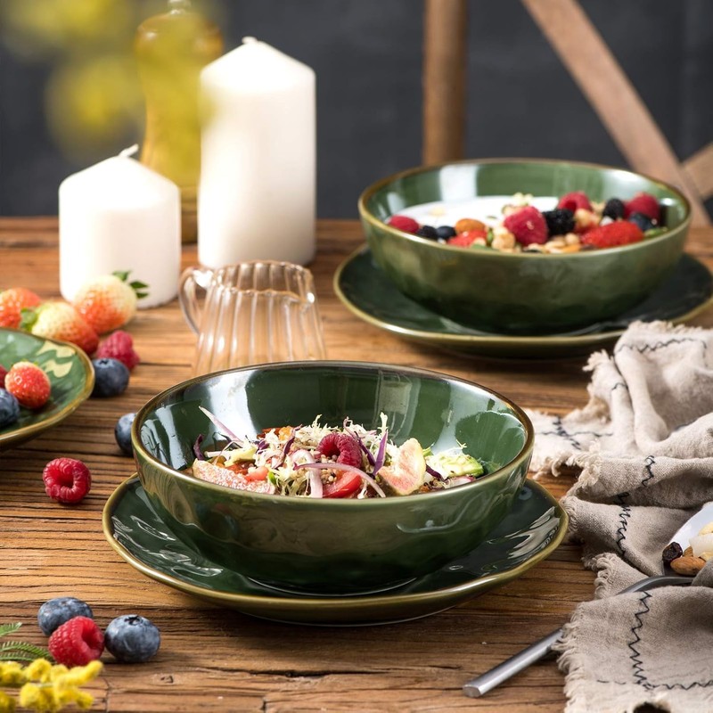 vicrays Ceramic Salad Bowls Set for Kitchen, Serving - 32