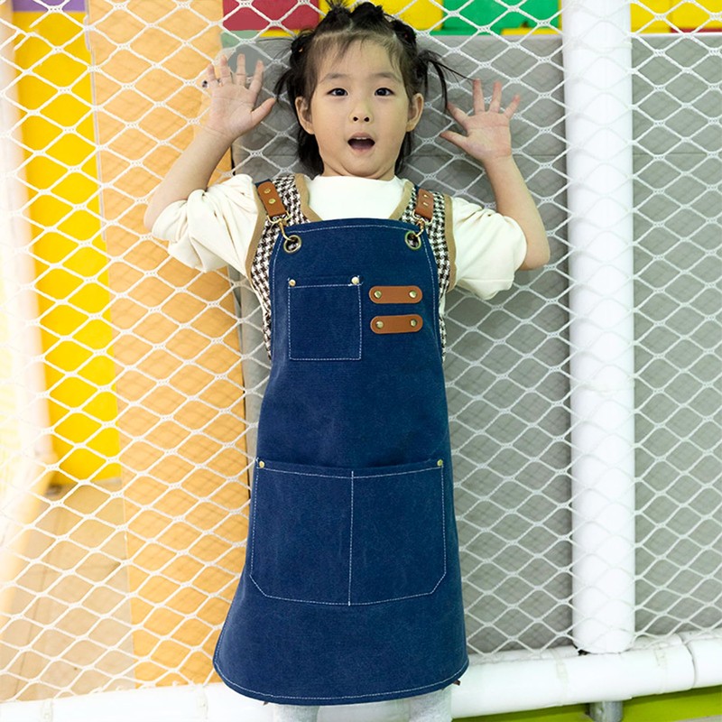MAIGO Kids Apron - Waterproof Cotton Canvas Apron with Pockets,