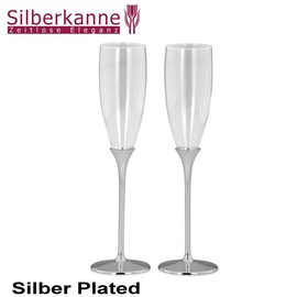 SILBERKANNE Champagne Flutes Set of 2 Hamburg Height 26 cm Silver Plated Silver Plated in Premium Workmanship