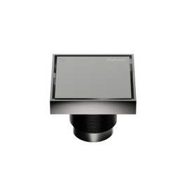 Sunrosa 4 Inch Square Shower Drain, Brushed Nickel Shower Drain with Reversible Tile-Insert Cover 304 Stainless Steel Shower Floor Drain, PVD Coating Floor Drain