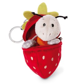 Niki 2024 Classic Bear Key Ring, Ant Engine + Strawberry, 5.1 inches (13 cm), Kids Red, red
