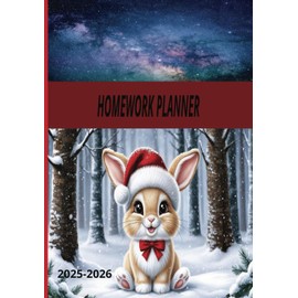 2025 HOMEWORK PLANNER with [ Reading List ] [ School Timetable ]Tracker For Elementary, Middle and High School Students Boys and Girls " 7" X 10" - ... Organizer Notebook Pages,new Christmas Print