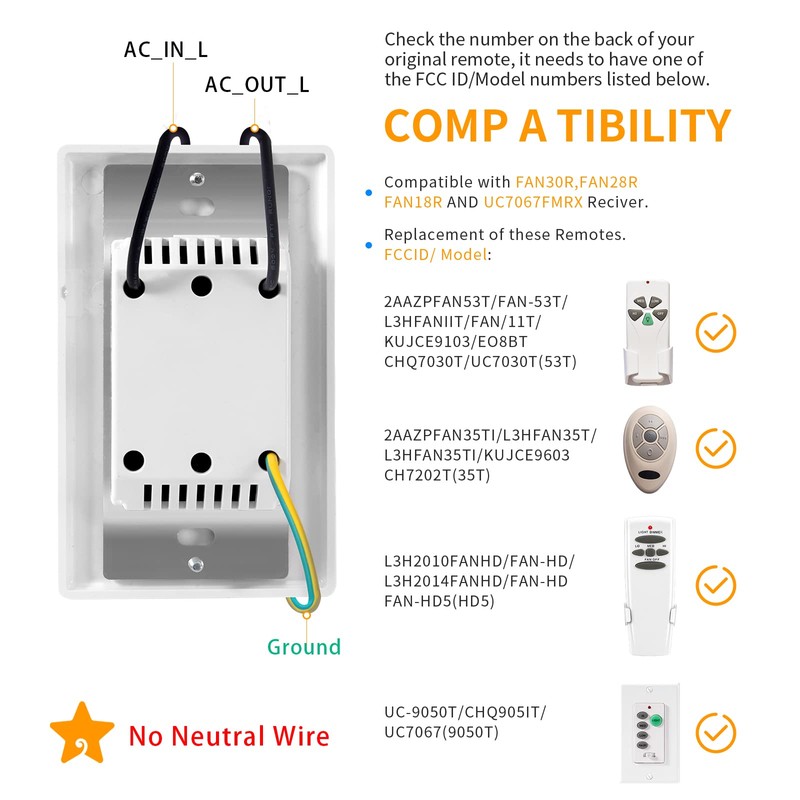 Ceiling Fan Remote BY06 Remote