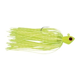 No Alibi Alien Jig Inshore Series, Glow Chartreuse Skirt, 3/8 oz Chartreuse Head, 5/0 Hook, 3 pc