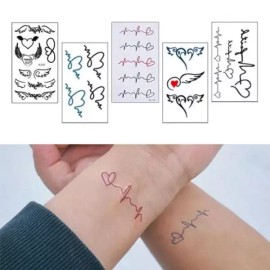미니 하트 타투스티커 5종세트 커플 우정 패션 낙서 셀프문신 Mini Heart Tattoo Sticker Set of 5 Couples Friendship Fashion Doodle Self-Tattoo [Heart 5 types (M Heart)]
