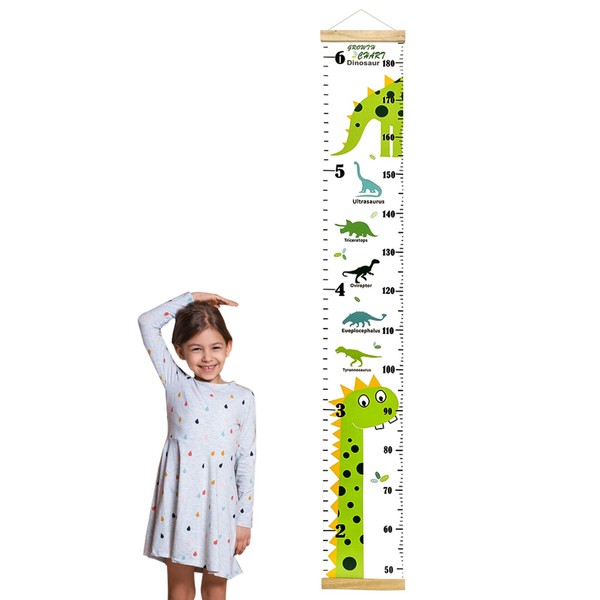 Height Chart for Kids Cm and Feet Dual Scale Dinosaur Growth Chart Child Wall Height Measuring Chart 50-180cm