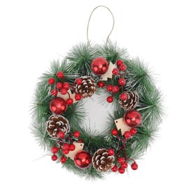Christmas Wreath Hand Made Simulation Pine Cone Wreath Christmas Gift for Indoor Outdoor Mall Window Holiday Decoration