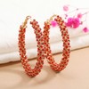 Shiny Large Hoop Earrings for Women Girls Boho Rhinestone Big
