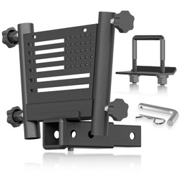 YZONA for Trailer Hitch Flag Pole Holder for 2-Inch Receiver, Heavy Duty Hitch Mount Flagpole Bracket with License Plate Holes, Fits Truck SUV RV Pickup Camper, Tow Hitch Flag Mount for Parade Camping