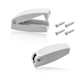 Yourkar 2 PCS RV Door Holder, UV-Protective & Durable ABS Plastic Baggage Trailer Door Open Clips, Rounded RV Van Camper Compartment Latch Clips with Metal Screws, Car Accessories