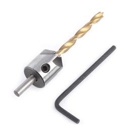 Countersink Drill Set, Woodworking Countersunk Drill Bit Titanium Coated HSS Carpentry Reamers Core Drill Chamfer Countersunk Head (3 mm, 4 mm, 5 mm, 6 mm, 7 mm, 8 mm, 10 mm) (4.5 mm)