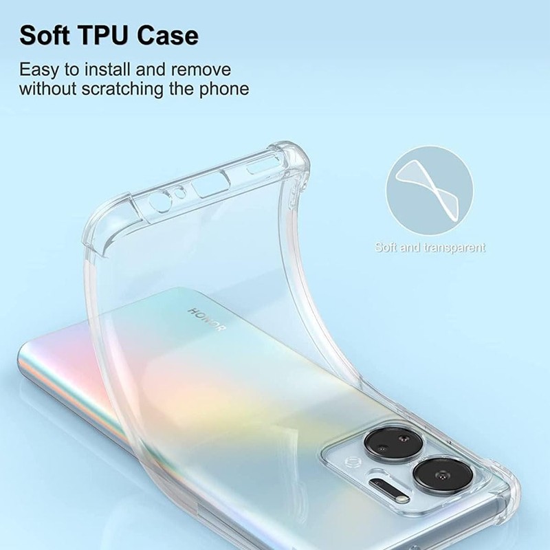 jonlineuk Honor X7a Case Shock-Absorbent Transparent Slim Clear Gel Bumper