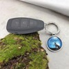 Promotech Howling Wolf Keychain - Flat Keychain Epoxy Resin Metal