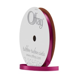 Offray Berwick 1/4" Single Face Satin Ribbon, Azalea Pink, 20 Yds