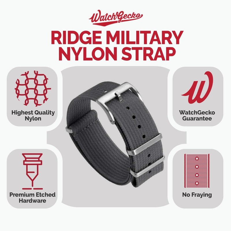 [WatchGecko] Watch Geko Ridge Military Nylon Watch Band - Stylish