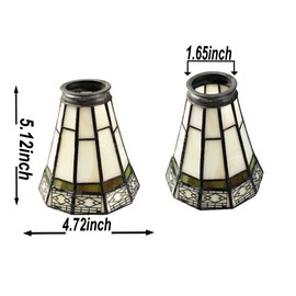 HUIMEIJU Tiffany lampshade replacement. (Off-white) Replacement of fan lamp cover,
