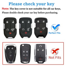 MILD EAST For GMC Key fob Cover with Keychain Fit for Chevy Silverado and GMC Sierra Terrain Acadia 1500 2500HD 3500HD 5 buttons TPU Key Fob Case Shell