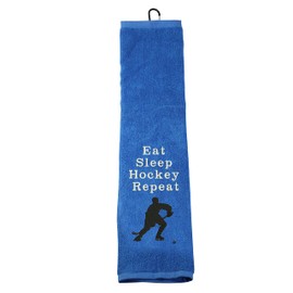 PXTIDY Hockey Towels Gift Team Skate Towels Eat Sleep Hockey Repeat Sport Towel with Clip for Ice Hockey Lover Hockey Coach (Sport)