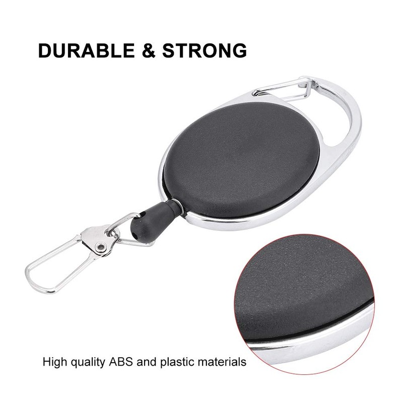 Alomejor Retractable Key Ring ABS High Performance Retractable Key Chain