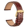 WOCCI 18mm Luxury Watch Band, Italian Leather Strap with Golden