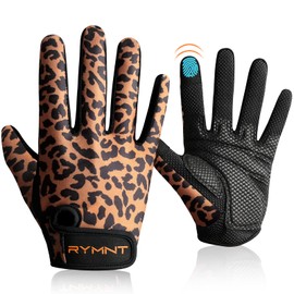Full Finger Workout Gloves for Women Men - Weight Lifting Gloves with Full Cover Palm Protection & Extra Grip for Gym,Weightlifting,Fitness,Exercise,Training.Cycling.Leopard-Large