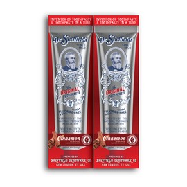 Dr. Sheffield’s Certified Natural Toothpaste (Cinnamon) - Great Tasting, Fluoride Free Toothpaste/Freshen Your Breath, Whiten Your Teeth, Reduce Plaque (2-Pack)