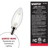 Satco S21266-4 Watt B11 LED Candelabra Bulb, Clear, 90 CRI,