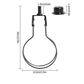 KEJJNYER 4 Pack Lamp Shade Light Bulb Clip Adapter, Black Lamp Shade Adapter Round Lamp Shade Holder, Clip on Bed Lampshade Adapter with Cap Knob Finial