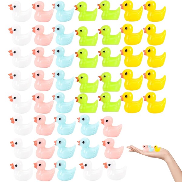 Ducks Mini Animal Figures, Pack of 100 Mini Resin Ducks,