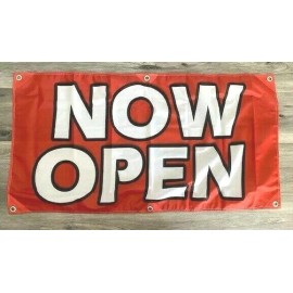 2x4 ft NOW OPEN Banner Sign Store Retail -  Super Polyester Fabric-New Z24