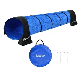 Dog Agility Training Equipment Tunnel:JOPAVO 10 Foot Dog Agility Tunnel with 2 Pack Sandbags, Carry Bag and 4 Ground Spikes.Ideal Dog Agility Equipment for Dog Obstacle Course,Exercise&Park Equipment
