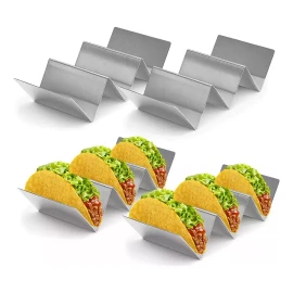 Lecute Plato Tacos Acero Inoxidable Bandeja Tortillas Sujetador Ch