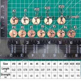 Dr.Fish - Paquete de 30 anillos de pesca giratorios de 3 vías sólidos, para bagre, giratorios, triples giratorios, barriles de agua dulce, aparejos de pesca de 3 vías, conector de 65 libras