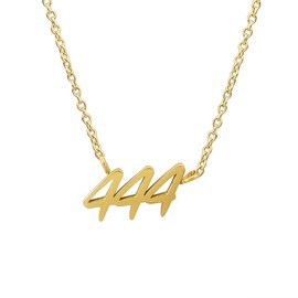 Balilou Angel Numbers Necklace Angel Number Bracelet Spiritual Jewellery Sign Cosmic Numbers 444, Stainless Steel