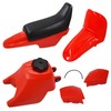 WFLNHB Red PW50 Plastics Kit Motorcycle Plastic Mudguard Body Seat