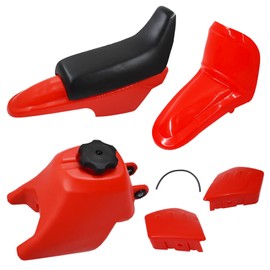 WFLNHB Red PW50 Plastics Kit Motorcycle Plastic Mudguard Body Seat Gas Tank Kit Replacement for Yamaha PW50 PY50