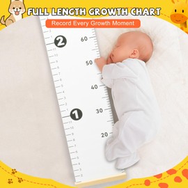 NOYOC Growth Chart Kids, Height Chart for Kids Wall, Upgraded Full Length 78.34x8.26 Inches Removable Canvas Measurement Ruler Toddler Tracker Marker for Baby Child Nursery Bedroom Playroom Wall Decor