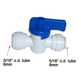 YZMSZ Food-Grade Quick Connector Push-In Tube Fitting,5/16" O.D. Equal Tube Shut off Ball Valve for Reverse Osmosis Water Filter Purifier (Pack of 5)