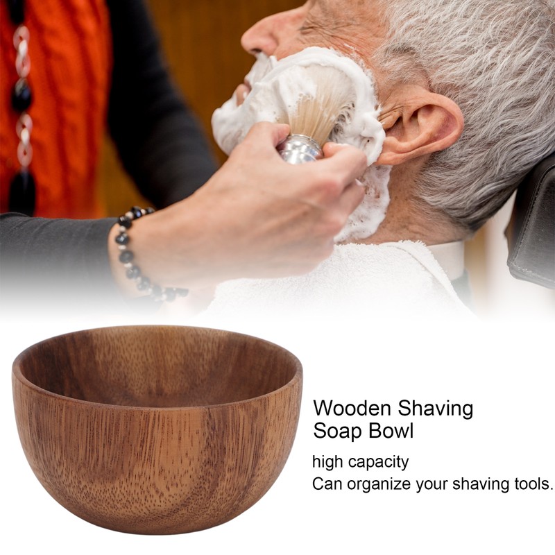 Wooden Shaving Soap Bowl Portable Foaming Large Capacity Wood Shave